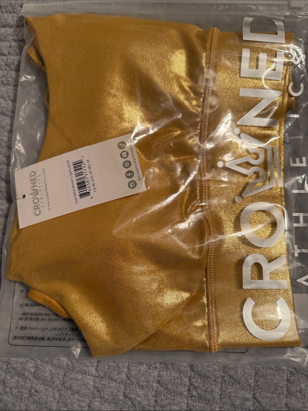 Crowned Athletics Gold Sports Bra
